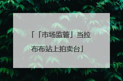 「市场监管」当拉布布站上拍卖台