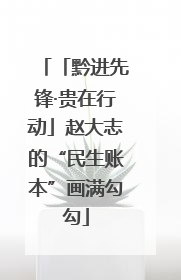 「黔进先锋·贵在行动」赵大志的“民生账本”画满勾勾
