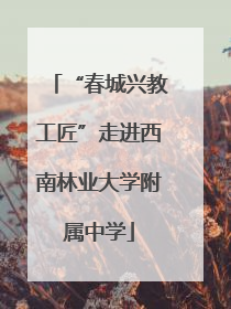“春城兴教工匠”走进西南林业大学附属中学