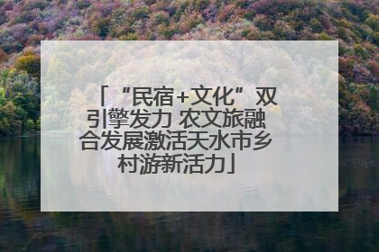 “民宿+文化”双引擎发力 农文旅融合发展激活天水市乡村游新活力