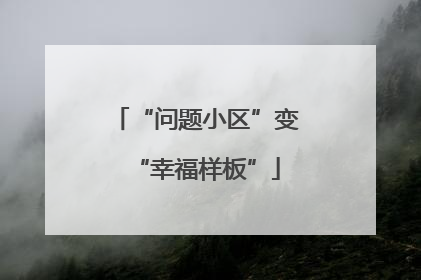 “问题小区”变“幸福样板”