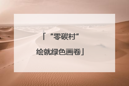 “零碳村” 绘就绿色画卷