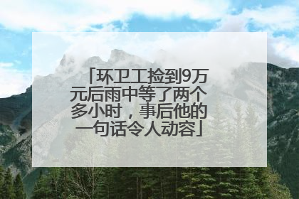 环卫工捡到9万元后雨中等了两个多小时，事后他的一句话令人动容