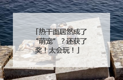 热干面居然成了“萌宠”？还获了奖！太会玩！