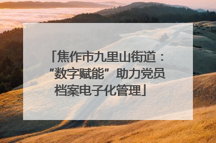 焦作市九里山街道：“数字赋能”助力党员档案电子化管理