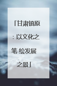 甘肃镇原：以文化之笔 绘发展之景