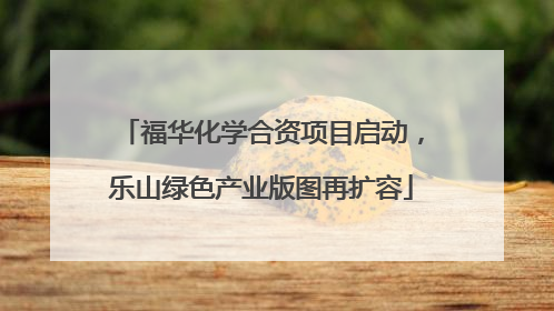 福华化学合资项目启动，乐山绿色产业版图再扩容