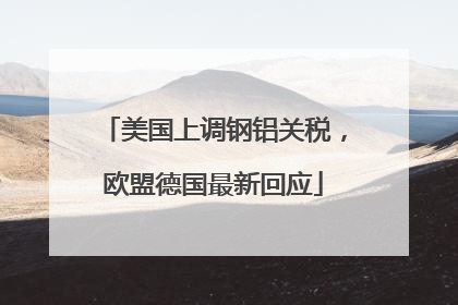 美国上调钢铝关税，欧盟德国最新回应