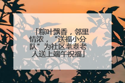粽叶飘香，邻里情浓，“送福小分队”为社区耄耋老人送上端午祝福