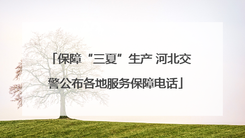 保障“三夏”生产 河北交警公布各地服务保障电话