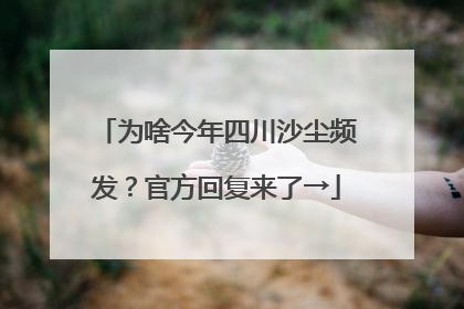 为啥今年四川沙尘频发？官方回复来了→