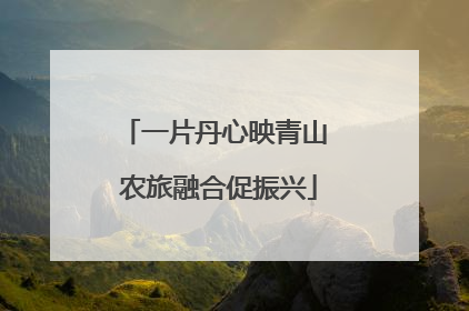 一片丹心映青山 农旅融合促振兴