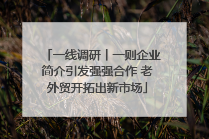 一线调研丨一则企业简介引发强强合作 老外贸开拓出新市场