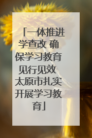 一体推进学查改 确保学习教育见行见效 太原市扎实开展学习教育