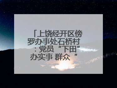 上饶经开区傍罗办事处石桥村：党员“下田”办实事 群众“点赞”笑开颜