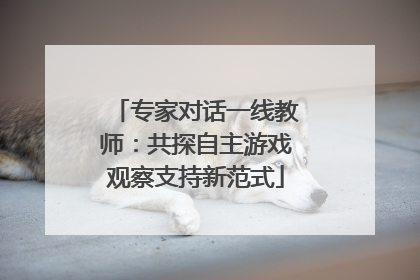 专家对话一线教师：共探自主游戏观察支持新范式