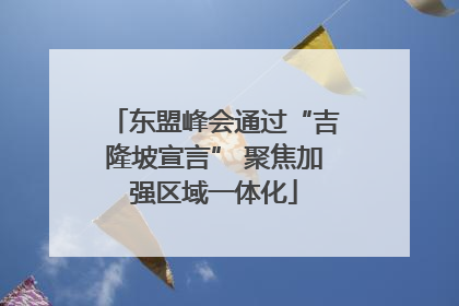 东盟峰会通过“吉隆坡宣言” 聚焦加强区域一体化