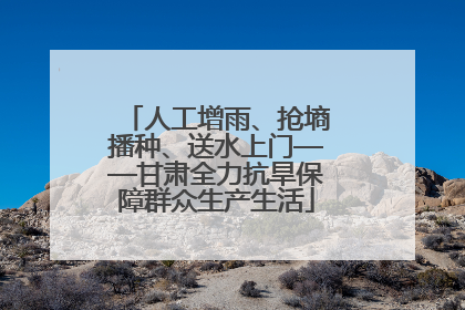 人工增雨、抢墒播种、送水上门——甘肃全力抗旱保障群众生产生活