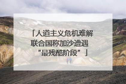 人道主义危机难解 联合国称加沙遭遇“最残酷阶段”