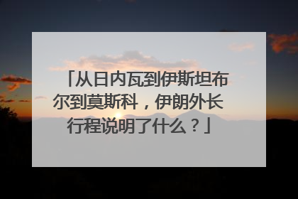 从日内瓦到伊斯坦布尔到莫斯科，伊朗外长行程说明了什么？