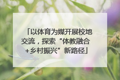 以体育为媒开展校地交流，探索“体教融合+乡村振兴”新路径