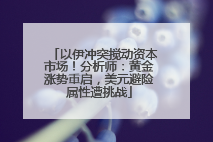 以伊冲突搅动资本市场！分析师：黄金涨势重启，美元避险属性遭挑战