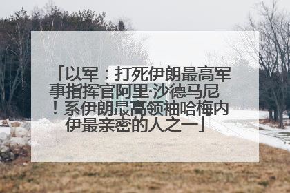 以军：打死伊朗最高军事指挥官阿里·沙德马尼！系伊朗最高领袖哈梅内伊最亲密的人之一