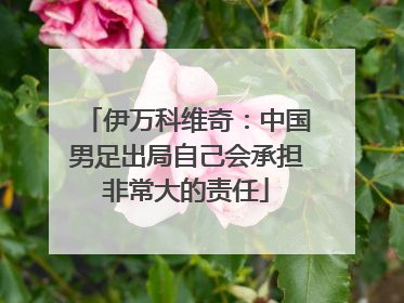 伊万科维奇：中国男足出局自己会承担非常大的责任