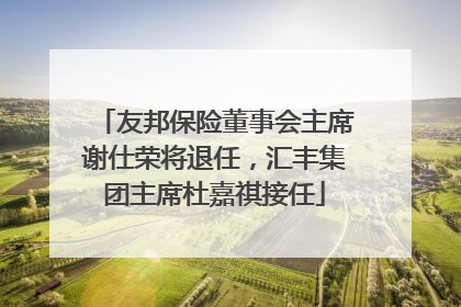 友邦保险董事会主席谢仕荣将退任，汇丰集团主席杜嘉祺接任