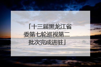 十三届黑龙江省委第七轮巡视第二批次完成进驻