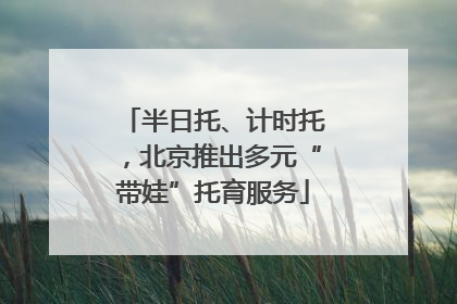 半日托、计时托，北京推出多元“带娃”托育服务