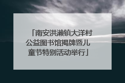 南安洪濑镇大洋村公益图书馆揭牌暨儿童节特别活动举行