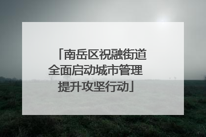 南岳区祝融街道全面启动城市管理提升攻坚行动