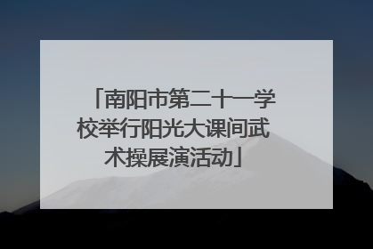 南阳市第二十一学校举行阳光大课间武术操展演活动