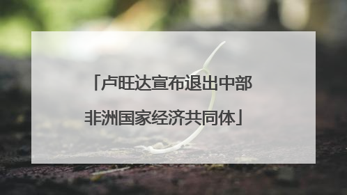 卢旺达宣布退出中部非洲国家经济共同体