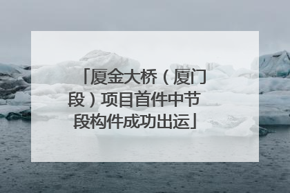 厦金大桥（厦门段）项目首件中节段构件成功出运