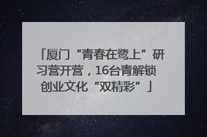 厦门“青春在鹭上”研习营开营，16台青解锁创业文化“双精彩”