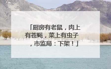 厨房有老鼠，肉上有苍蝇，菜上有虫子，市监局：下架！