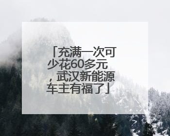 充满一次可少花60多元，武汉新能源车主有福了