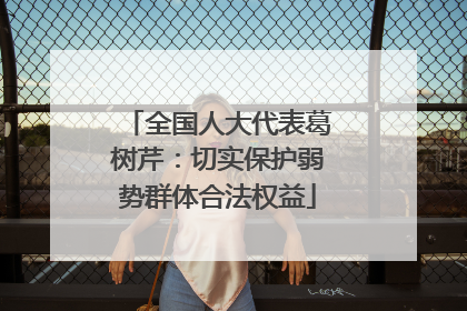 全国人大代表葛树芹：切实保护弱势群体合法权益