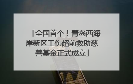 全国首个！青岛西海岸新区工伤超前救助慈善基金正式成立