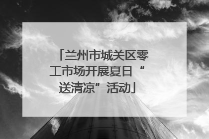 兰州市城关区零工市场开展夏日“送清凉”活动
