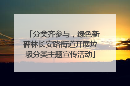 分类齐参与，绿色新碑林长安路街道开展垃圾分类主题宣传活动