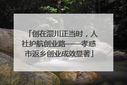 创在澴川正当时，人社护航创业路——孝感市返乡创业成效显著