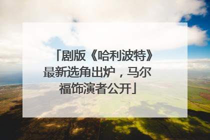 剧版《哈利波特》最新选角出炉，马尔福饰演者公开