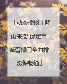 动态播报丨降雨来袭 保定市城管部门全力排涝保畅通