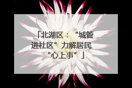 北湖区：“城管进社区”力解居民“心上事”