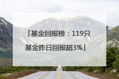 基金回报榜：119只基金昨日回报超3%