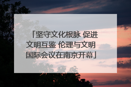 坚守文化根脉 促进文明互鉴 伦理与文明国际会议在南京开幕