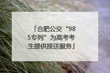 合肥公交“985专列”为高考考生提供接送服务